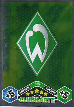 Emblem Werder Bremen 2010/11 Topps MA Bundesliga Clubkarten #325